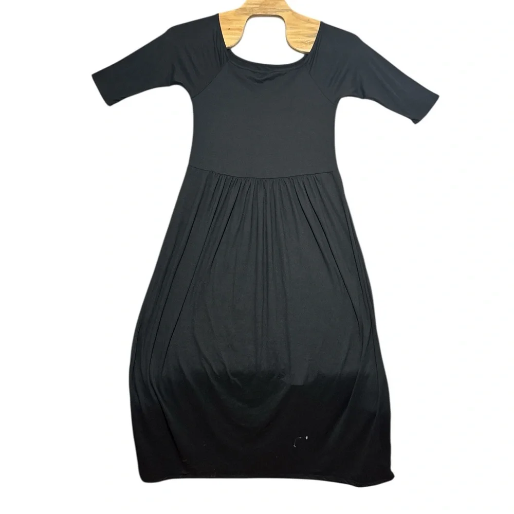 Elegant Black Ling Sleeve Maxi Dress Comfort Apparel